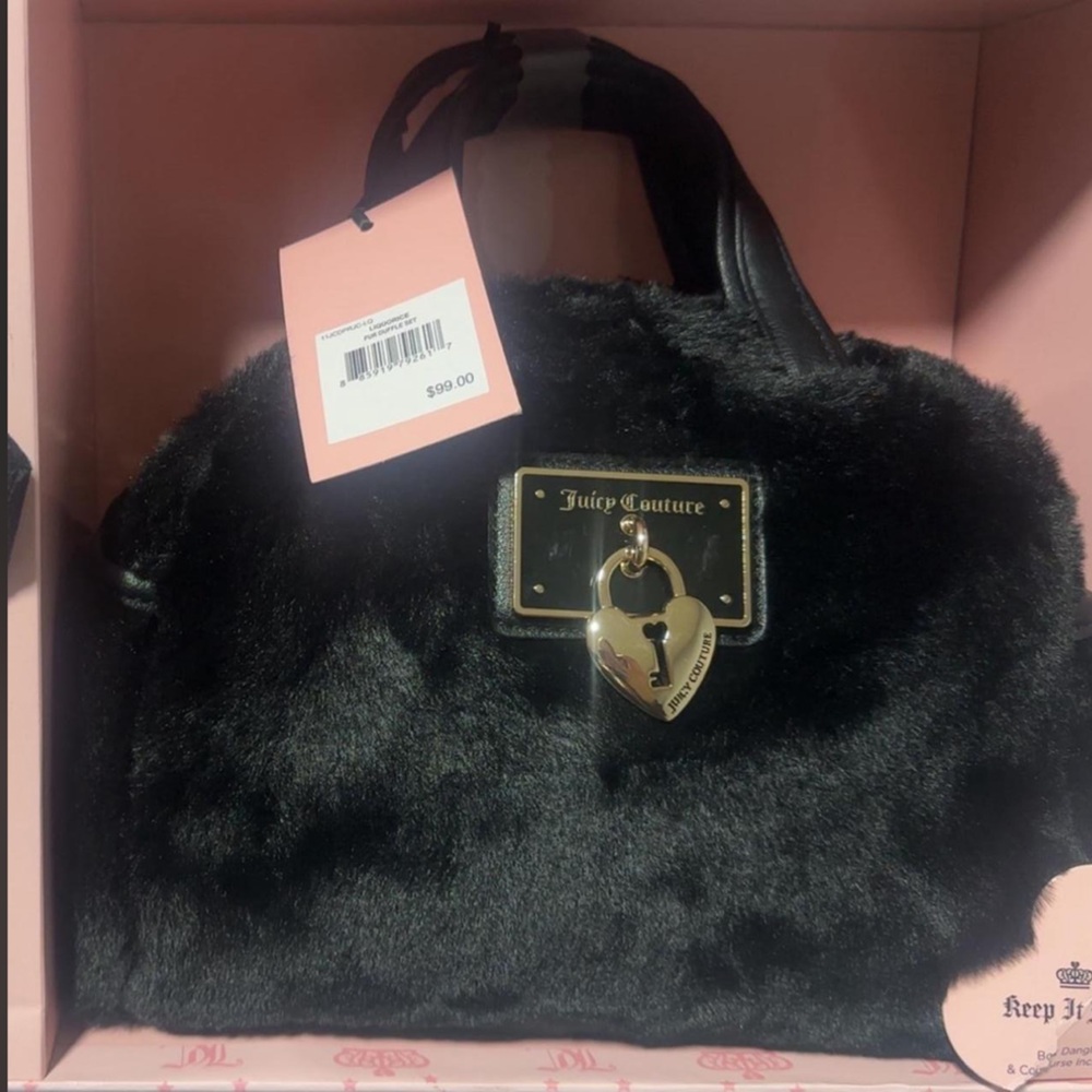 Juicy Couture Black Faux Fur Mini Bag - Picture 3 of 3